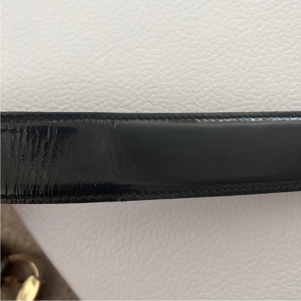 Gucci belt lacquered black with cherry color bamboo size m - Picture 4 of 8